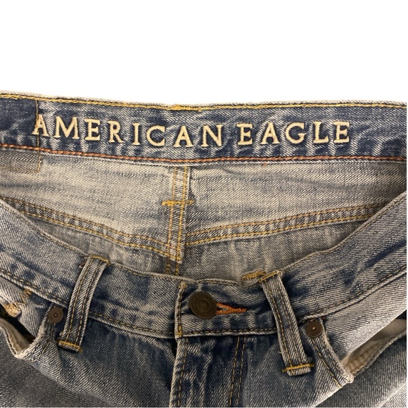 American Eagle Jeans Men’s 31X31 Blue Bootcut Light Wash Distressed Grunge Y2K - Picture 5 of 11